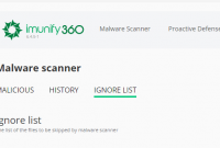 enable disable ingnore list Imunify350